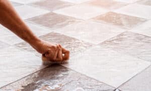 cleaning tile grout