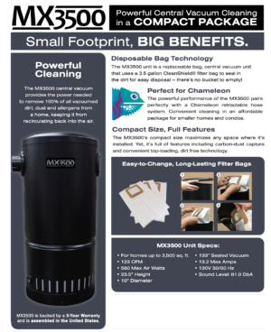 MX3500 Vacuflo Central Vac