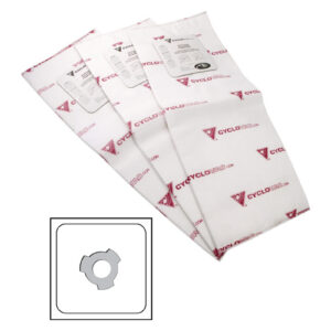 Package of 3 electrostatic filter bags for Cyclovac central vacuums. These disposable bags with 3 notches ensure constant maximum vacuum power, no matter the volume of dust inside. Compatible : GS90, 95, 110, 115, 125 - E100 - Mini