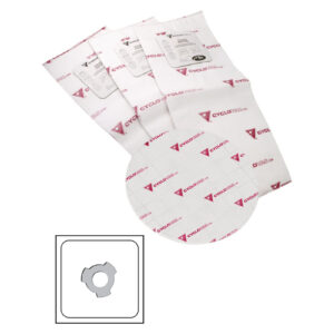 (TDSAC92C) CYCLOVAC Compact electrostatic filter bag - 3 notches - Set of 3 with 1 round filter included