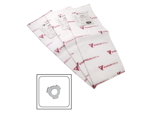 (TDSAC93) CYCLOVAC Heavy duty electrostatic filter bag - 3 notches - Set of 3